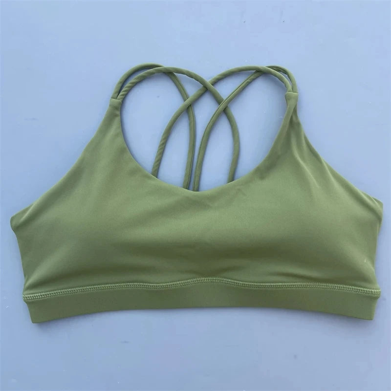 Solid Color soft high strength Women Fitness Bra Tight Sport Top Comprehensive Training Gym Yoga Underwear Tight With Chest Pad