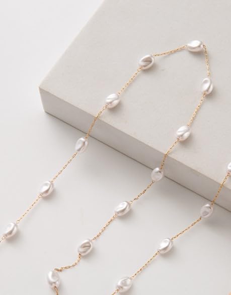 SmileBelle Daisy Pearl Necklace, Dainty Pearl Choker Necklace for Women as Flower Necklace Gift, 14K Gold Plated Stainless Steel Summer Merch as Birthday Gifts for Her Daisy Costume Gift