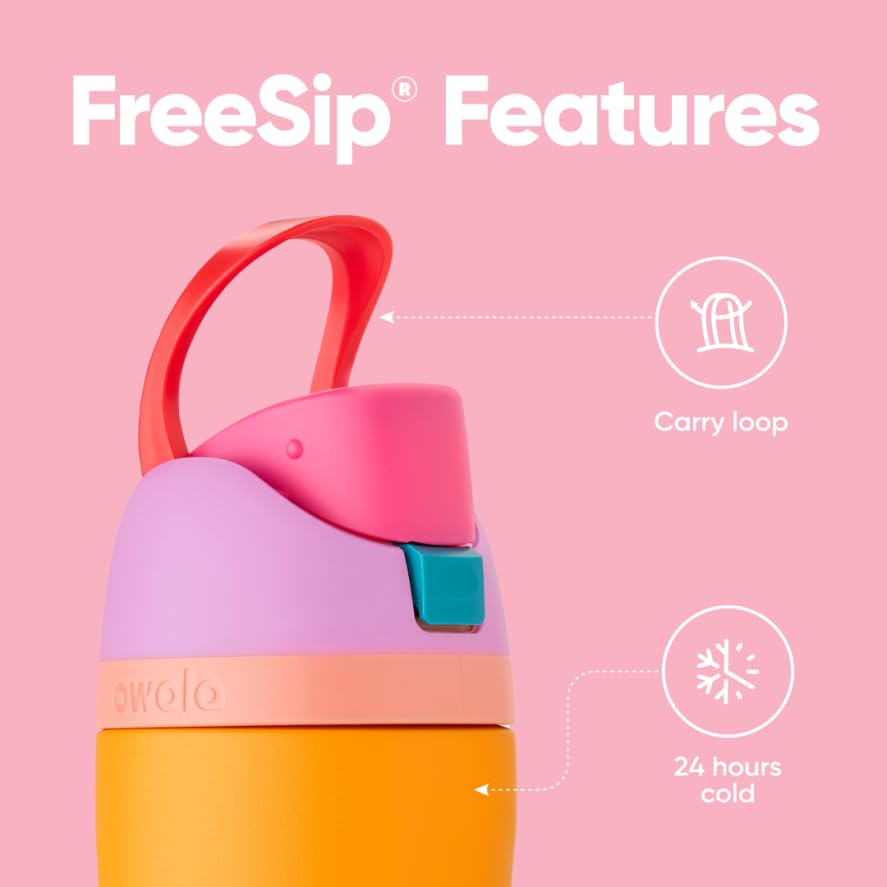 Owala FreeSip Insulated Stainless Steel Water Bottle with Straw for Sports, Travel, and School BPA-Free Sports Water Bottle, 32 oz, Beach House