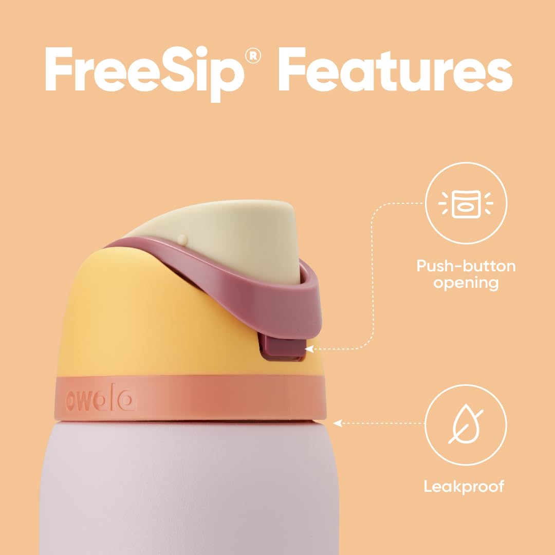 Owala FreeSip Insulated Stainless Steel Water Bottle with Straw for Sports, Travel, and School BPA-Free Sports Water Bottle, 32 oz, Beach House