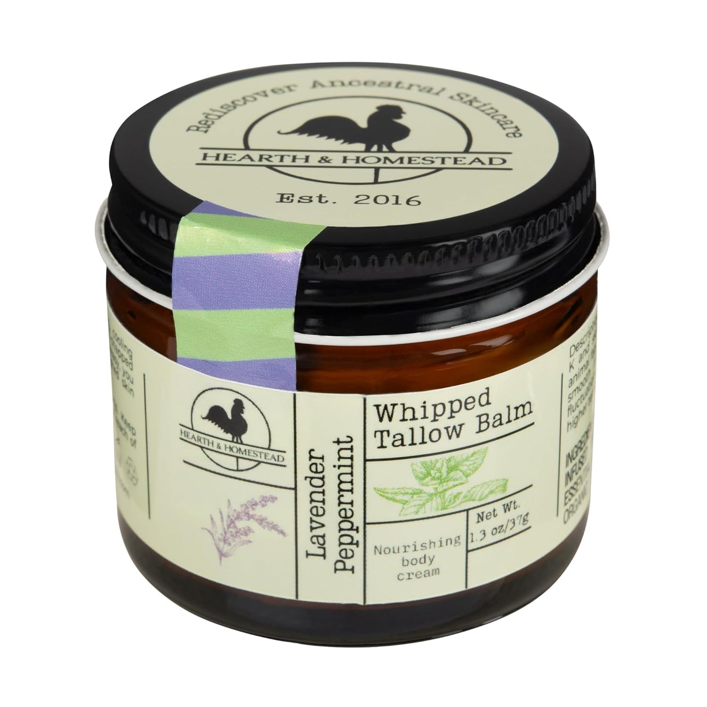 Handmade Whipped Tallow Balm (Unscented/Herb-Infused) - Organic Body Butter with Infused Olive Oil, for Eczema, Rosacea, Baby - 1.3 oz