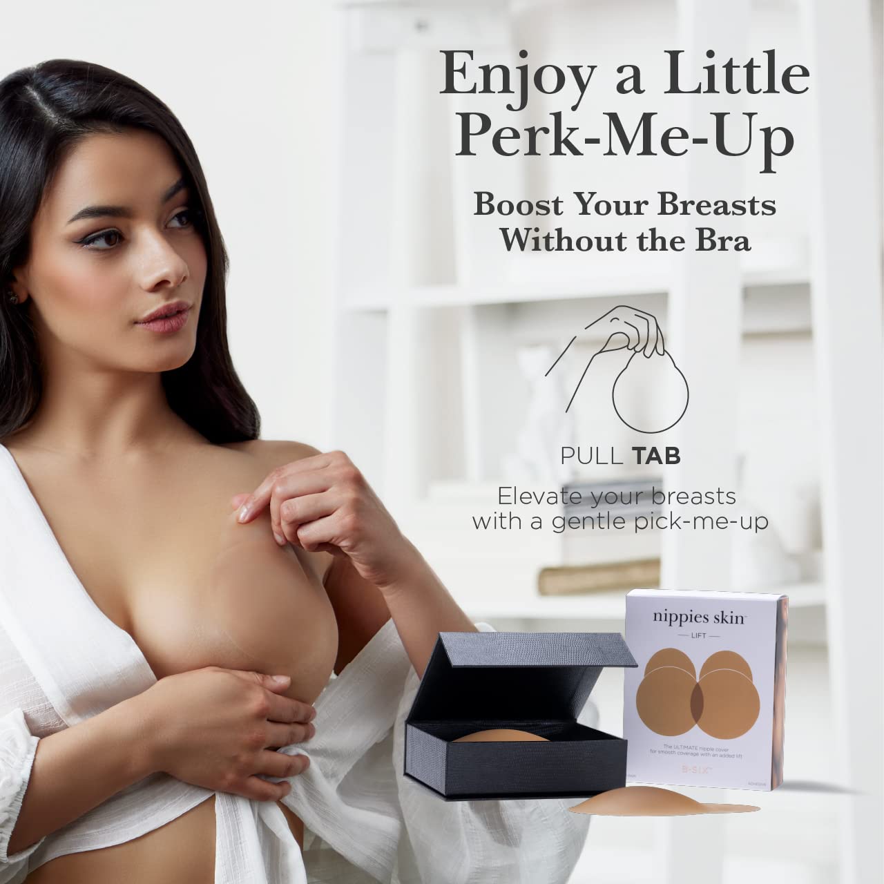 Nippies Nipple Covers for Women - Sticky Adhesive Silicone Pasties - Reusable Pasty Nipple Cover with Travel Box