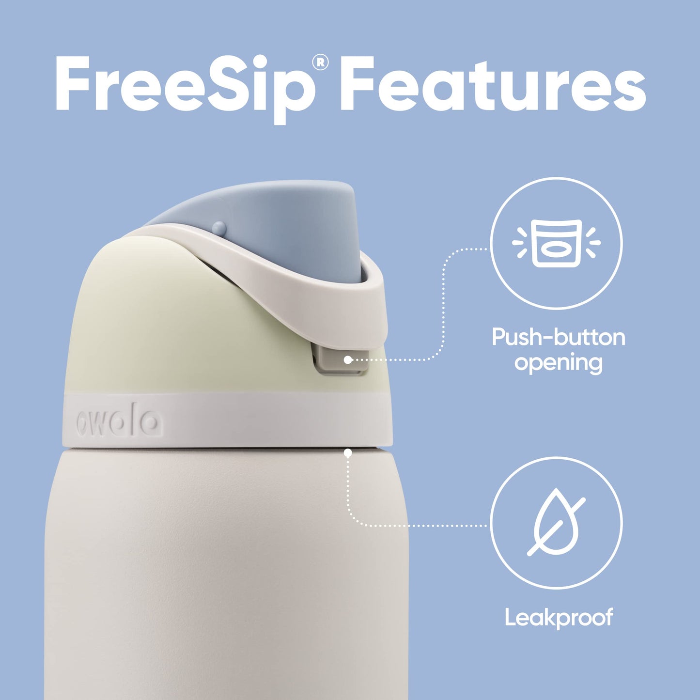 Owala FreeSip Insulated Stainless Steel Water Bottle with Straw for Sports, Travel, and School BPA-Free Sports Water Bottle, 32 oz, Beach House