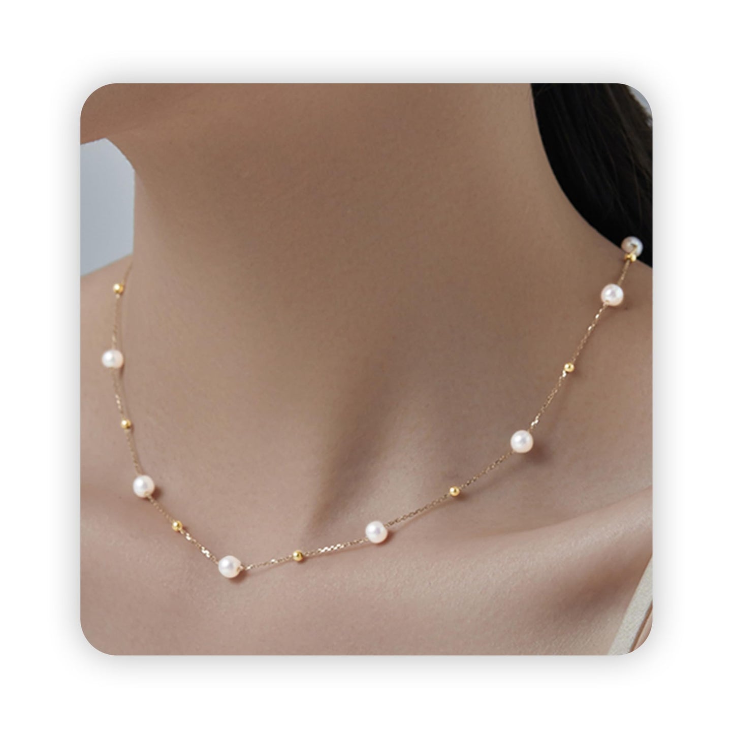 SmileBelle Daisy Pearl Necklace, Dainty Pearl Choker Necklace for Women as Flower Necklace Gift, 14K Gold Plated Stainless Steel Summer Merch as Birthday Gifts for Her Daisy Costume Gift