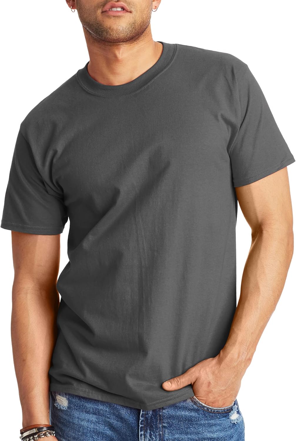 Hanes Men's Beefy-t T-Shirt, Heavyweight Cotton Tee, 1 Or 2 Pack, Big & Tall