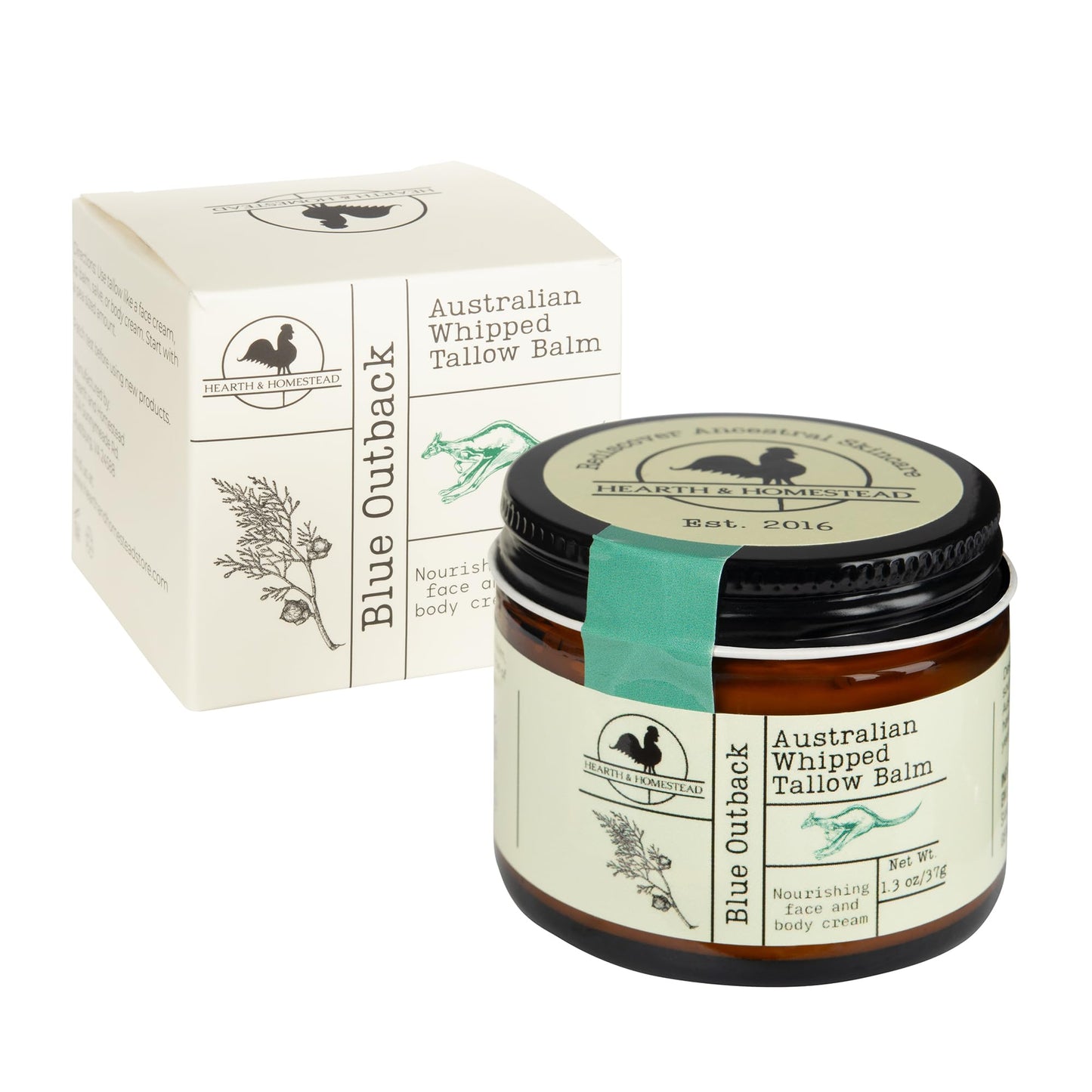 Handmade Whipped Tallow Balm (Unscented/Herb-Infused) - Organic Body Butter with Infused Olive Oil, for Eczema, Rosacea, Baby - 1.3 oz
