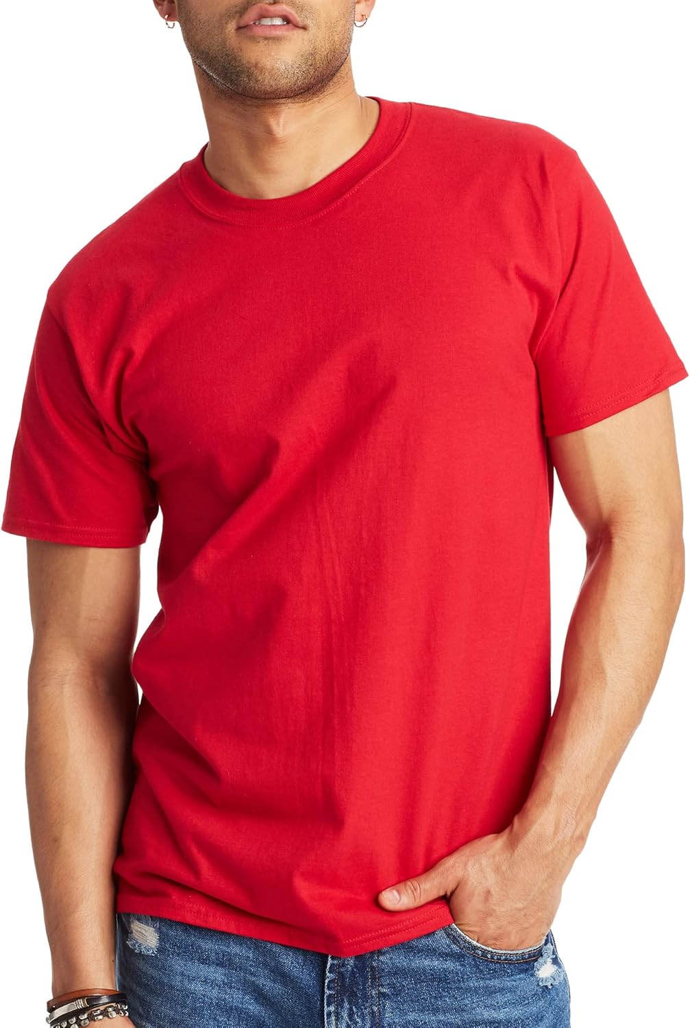 Hanes Men's Beefy-t T-Shirt, Heavyweight Cotton Tee, 1 Or 2 Pack, Big & Tall