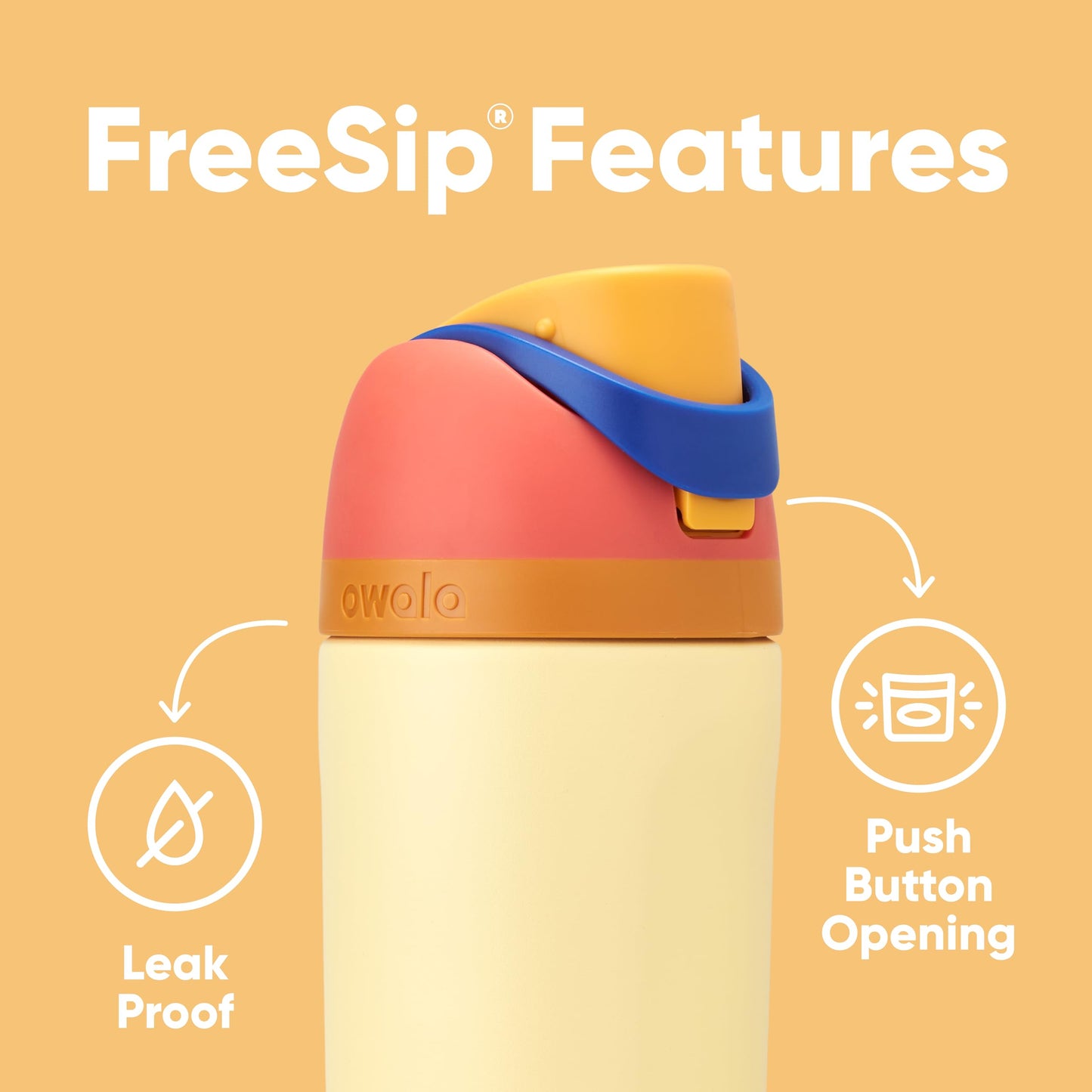 Owala FreeSip Insulated Stainless Steel Water Bottle with Straw for Sports, Travel, and School BPA-Free Sports Water Bottle, 32 oz, Beach House