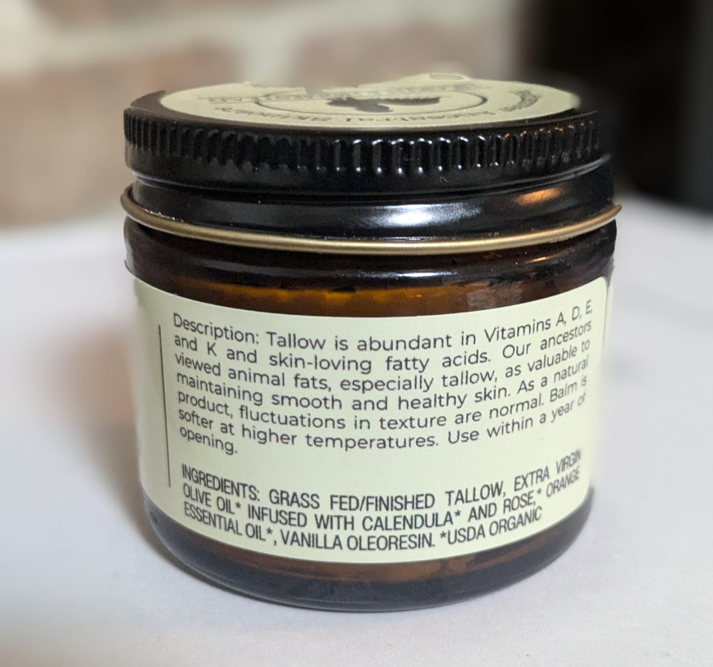 Handmade Whipped Tallow Balm (Unscented/Herb-Infused) - Organic Body Butter with Infused Olive Oil, for Eczema, Rosacea, Baby - 1.3 oz
