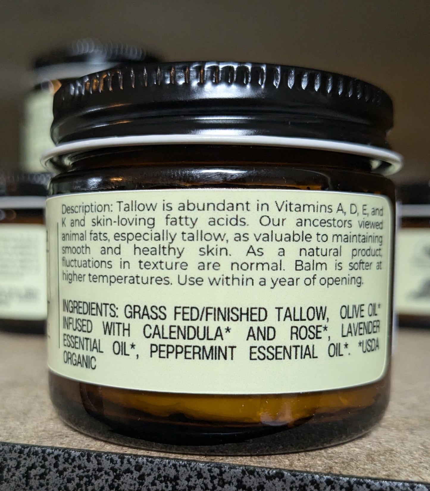 Handmade Whipped Tallow Balm (Unscented/Herb-Infused) - Organic Body Butter with Infused Olive Oil, for Eczema, Rosacea, Baby - 1.3 oz