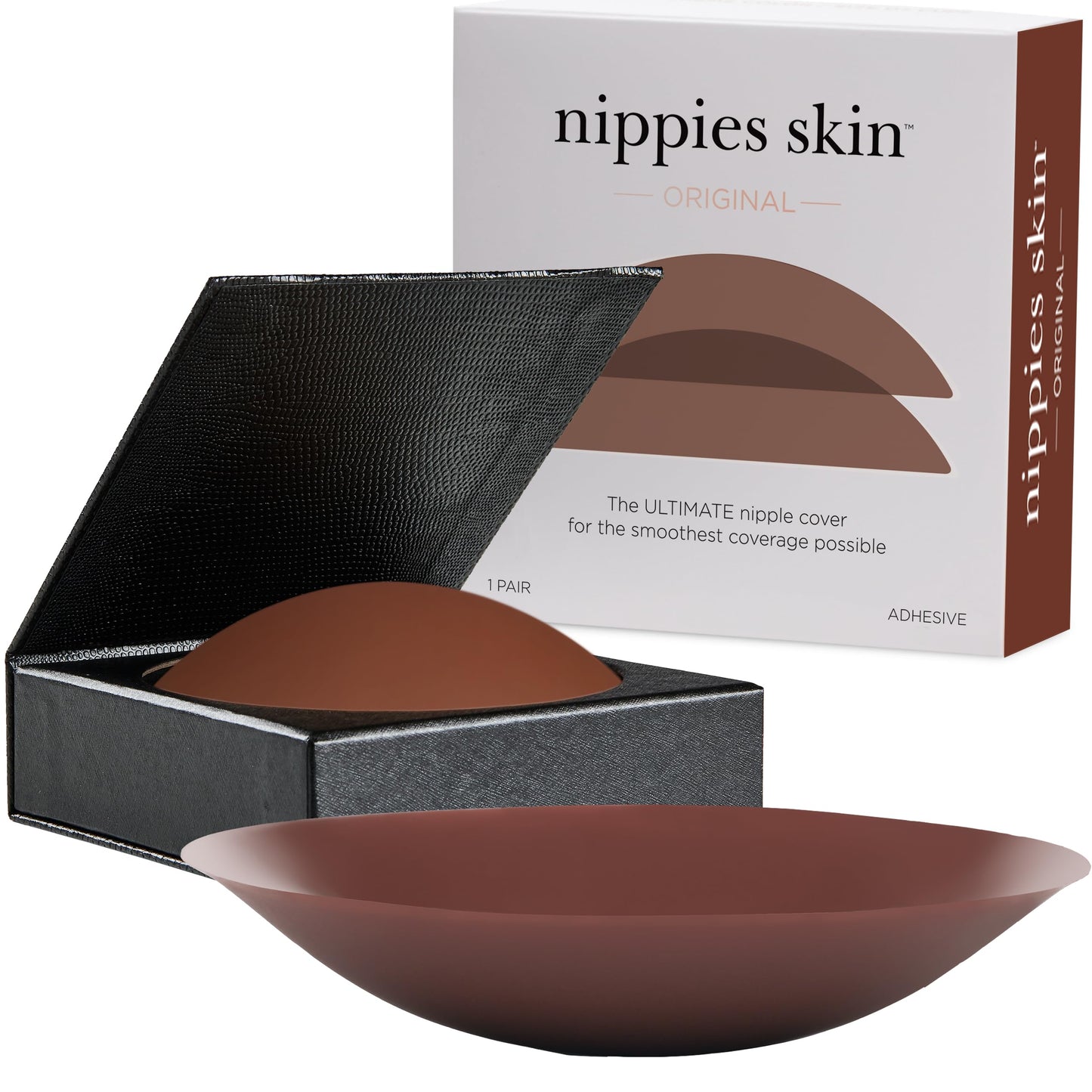 Nippies Nipple Covers for Women - Sticky Adhesive Silicone Pasties - Reusable Pasty Nipple Cover with Travel Box