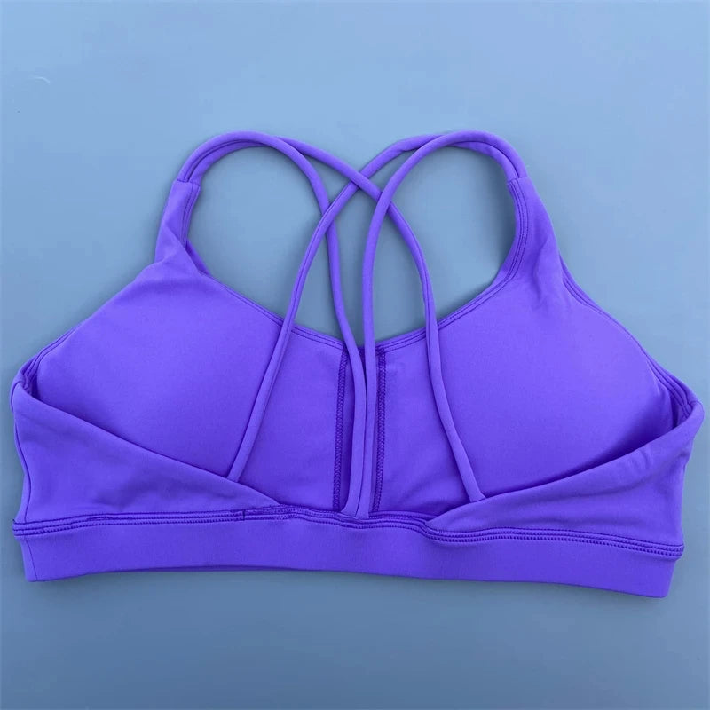 Solid Color soft high strength Women Fitness Bra Tight Sport Top Comprehensive Training Gym Yoga Underwear Tight With Chest Pad