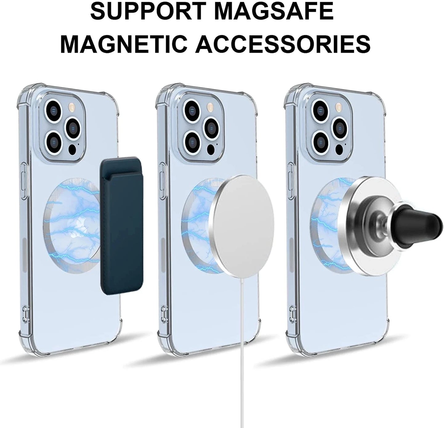 Magnetic Metal Plate Sticker Rings For Magsafe Wireless Charger Magnet Car Mobile Phone Holder Iron Sheet For iPhone 13 12 11