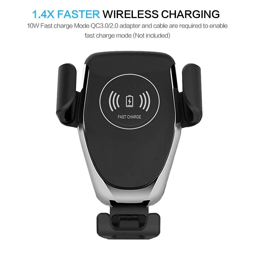 STONEGO Car Wireless Charger 10W Qi Fast Charging Auto Clamp Car Bracket Vent Mobile Phone Bracket Mobile Phone Accessories