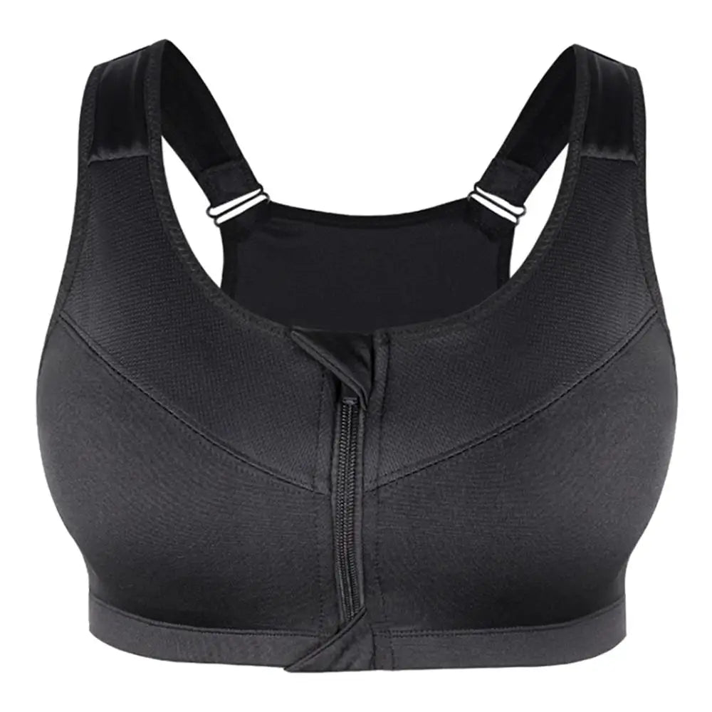 S-3XL Women Zipper Sports Bras Wirefree Padded Push Up Tops Lady Girls Breathable Fitness Run Gym Yoga Bras Fitness Equipment