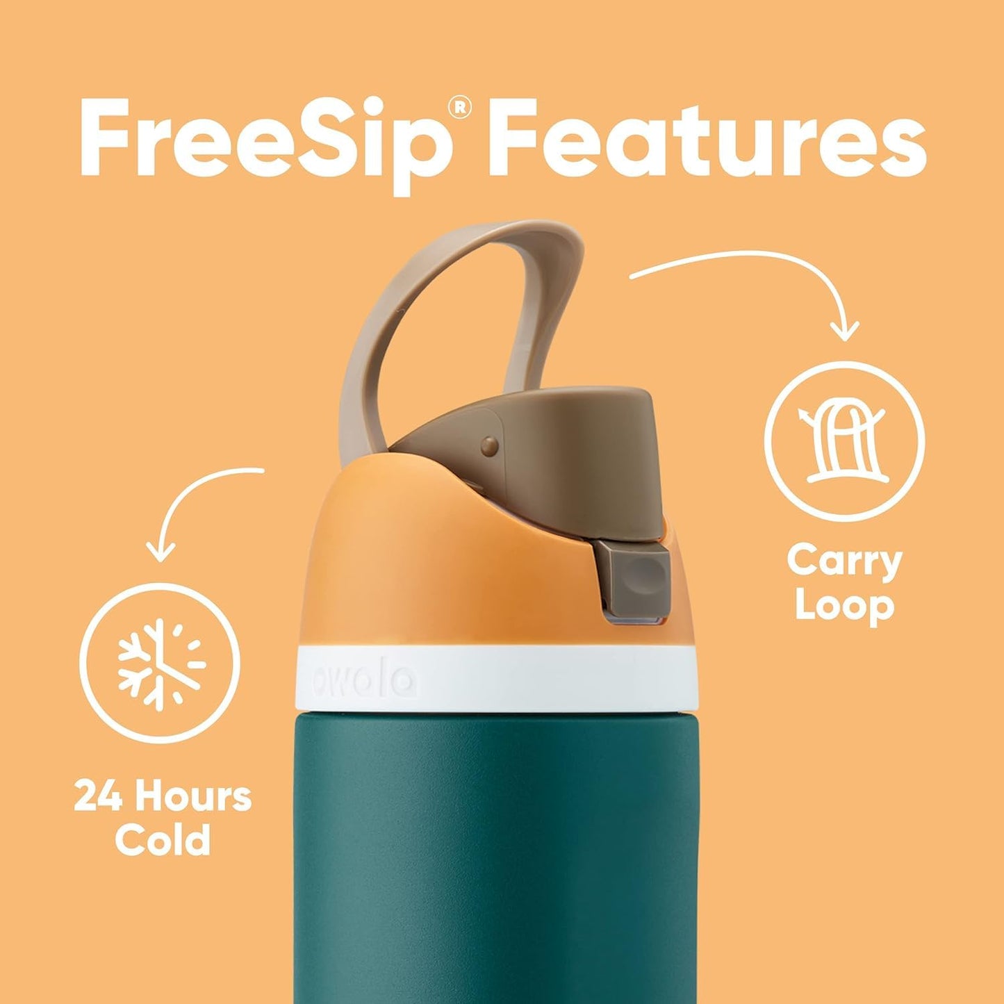 Owala FreeSip Insulated Stainless Steel Water Bottle with Straw for Sports, Travel, and School BPA-Free Sports Water Bottle, 32 oz, Beach House