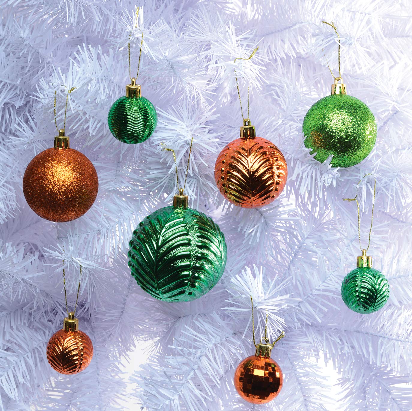 Prextex Christmas Tree Ornaments - Emerald Green Christmas Ball Ornaments Set for Christmas, Holiday, Wreath & Party Decorations (36 pcs - Small, Medium, Large) Shatterproof, 3 Size Combo