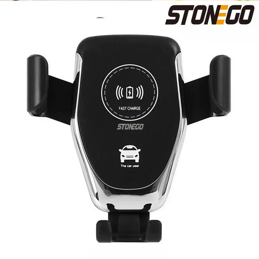 STONEGO Car Wireless Charger 10W Qi Fast Charging Auto Clamp Car Bracket Vent Mobile Phone Bracket Mobile Phone Accessories