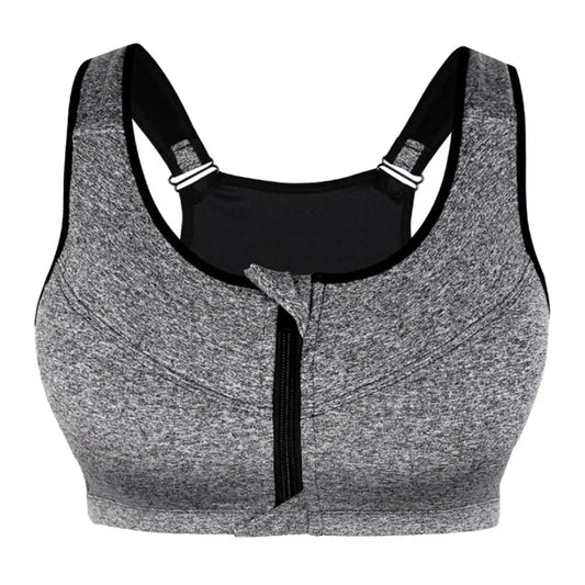 S-3XL Women Zipper Sports Bras Wirefree Padded Push Up Tops Lady Girls Breathable Fitness Run Gym Yoga Bras Fitness Equipment