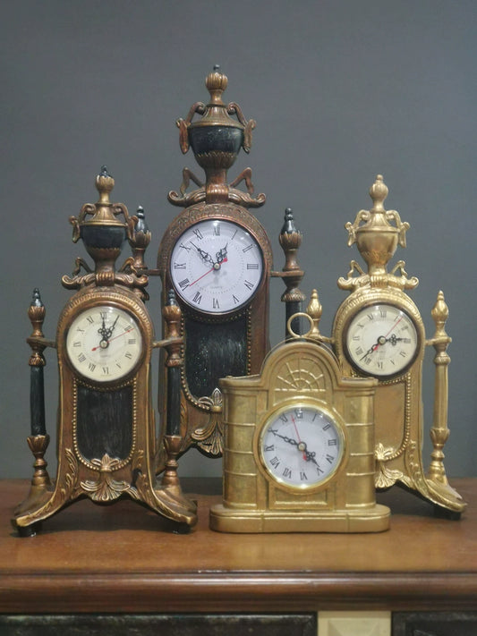 European Style Clock Living Room Clock Decoration Large Size Desk Clock Retro Imitation Copper Gold Clock American Style Antique Desk Clock