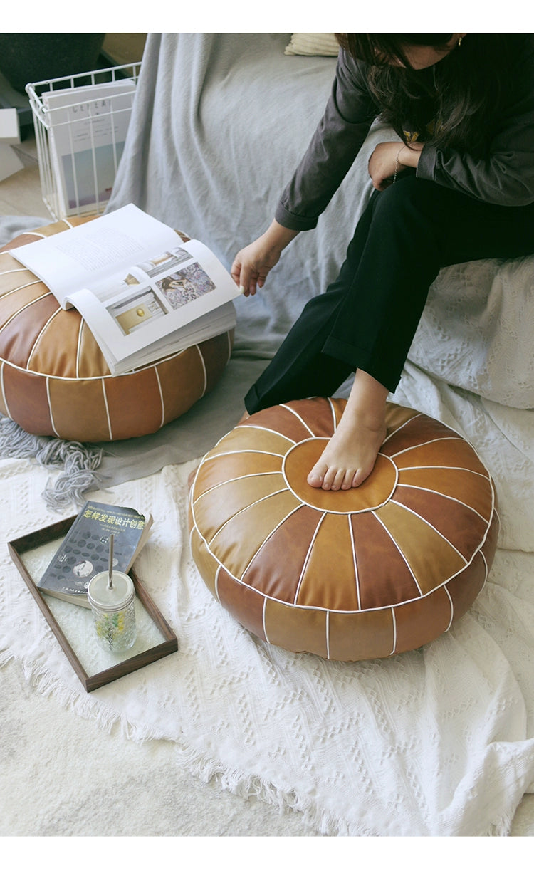 Morocco Floor Mat Bean Bag Scandinavian Patchwork round Stool