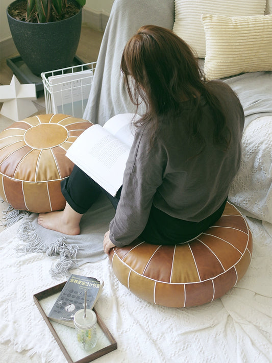 Morocco Floor Mat Bean Bag Scandinavian Patchwork round Stool