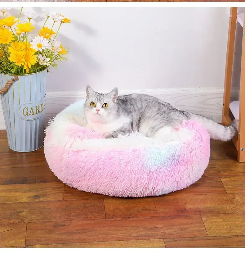 winter dog Plush Round Bed Pet Mattress Warm Soft Comfortable Basket Cat Dog Sleeping Bag Nest for Small Dogs Medium dogs cat