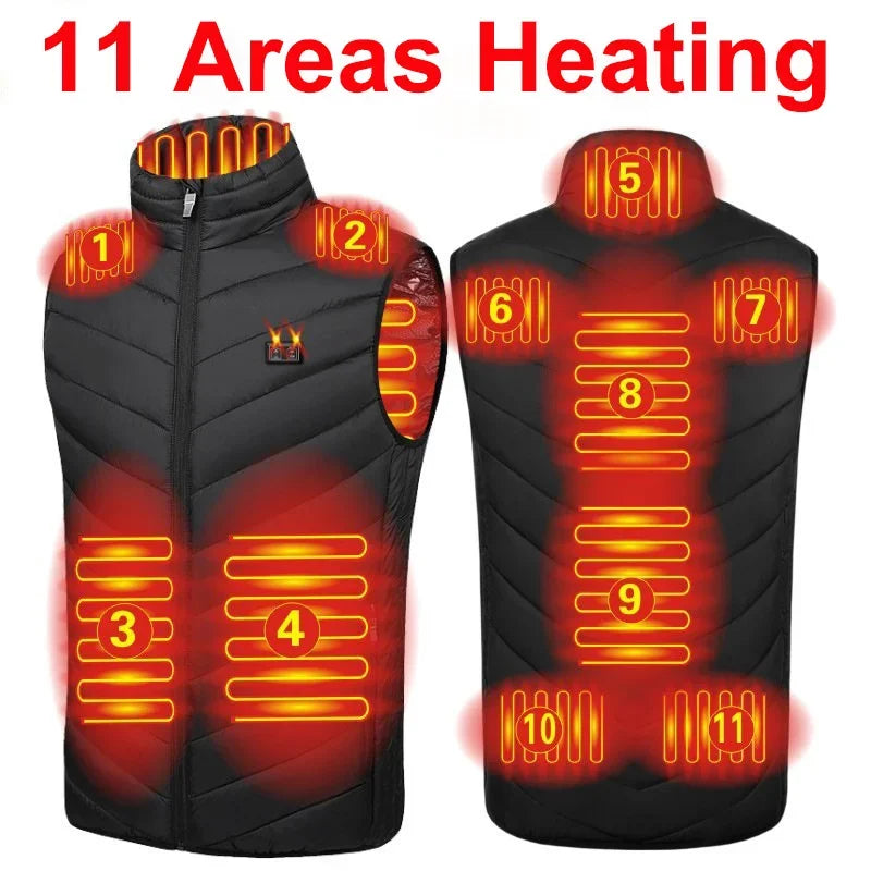 9/13Areas Heated Vest Men Women Heated Jacket Winter Usb Heating Vest Self Heating Thermal Vest Heating Down Jacket Warmte Vest