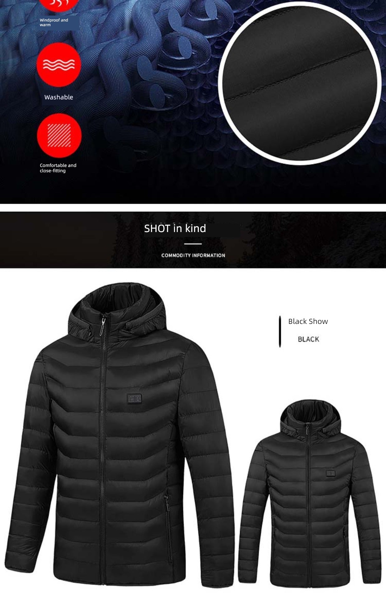 Smart Charging down Cotton Jacket Jacket