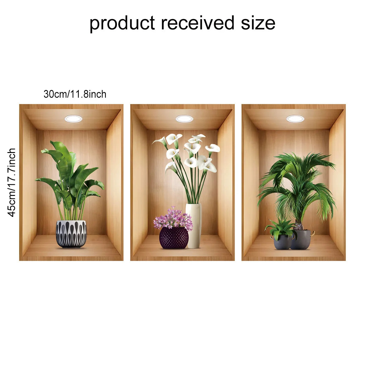 3pc/set 3d plant vase wall sticker home decoration self adhesive bedroom livng room Potted plants wall decal