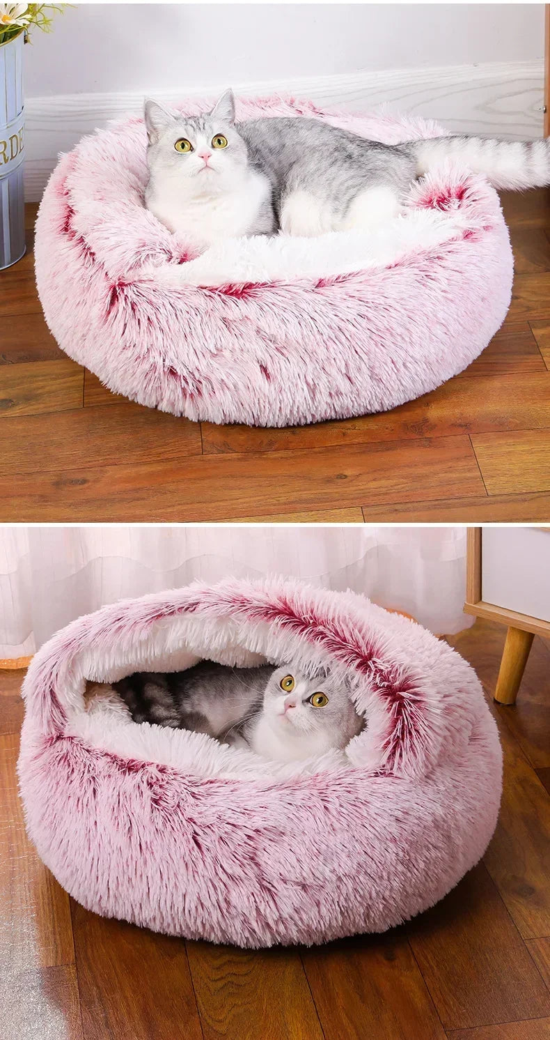 winter dog Plush Round Bed Pet Mattress Warm Soft Comfortable Basket Cat Dog Sleeping Bag Nest for Small Dogs Medium dogs cat