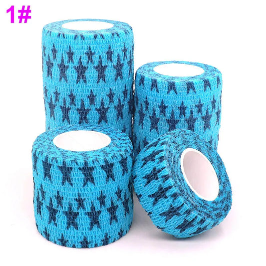 Sports Printed Elastic Adhesive Bandage Athletic Tape Colorful Self Wrap Tape for Tattoo Finger Joint Decoration Pet First Aid