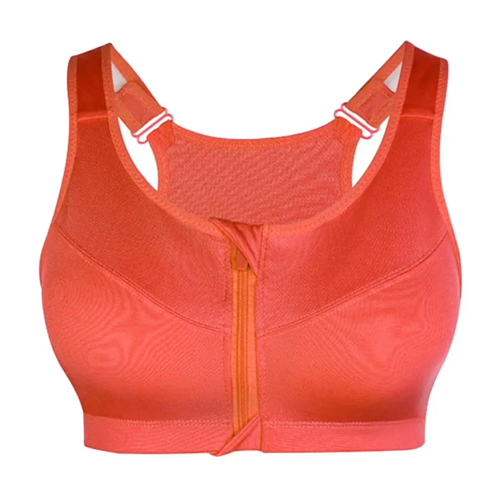 S-3XL Women Zipper Sports Bras Wirefree Padded Push Up Tops Lady Girls Breathable Fitness Run Gym Yoga Bras Fitness Equipment