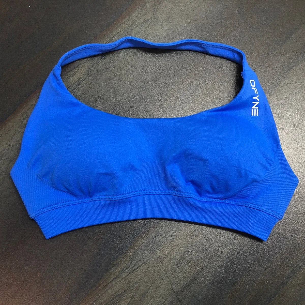 Dfyne Impact Sports Bra for Women Seamless Halter Bra Open Back Yoga Top Bras Medium Support Gym Crop Top Padded Sportswear