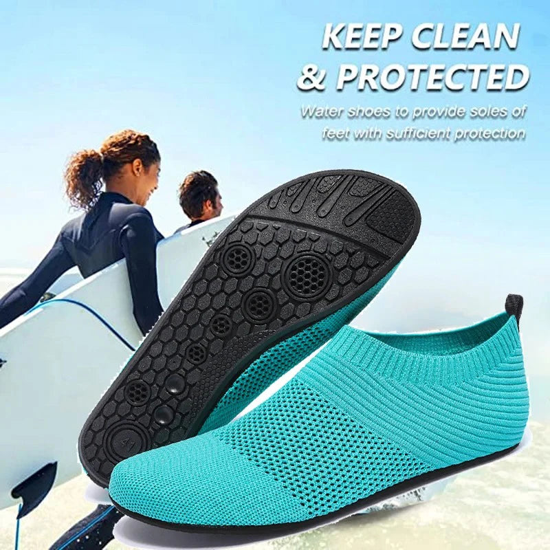 Water Shoes for Womens Mens Barefoot Quick-Dry Aqua Socks for Beach Swim Surf Yoga Exercise New Translucent Color Soles