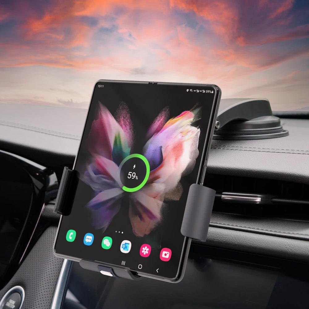 Automatic Clamping Car Wireless Charger Stand for Samsung Galaxy Z Fold 5 3 4 vivo Xfold iPhone14 13 Air Vent Mount Phone Holder