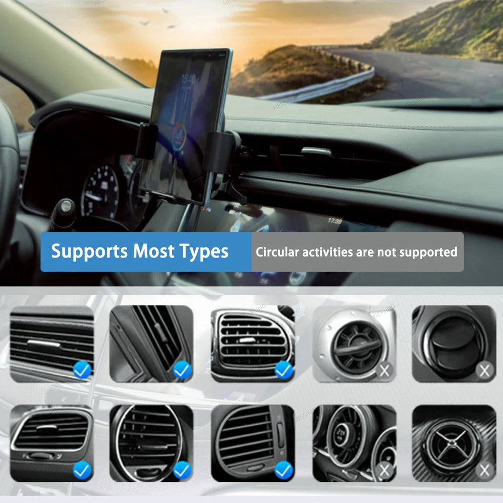 Automatic Clamping Car Wireless Charger Stand for Samsung Galaxy Z Fold 5 3 4 vivo Xfold iPhone14 13 Air Vent Mount Phone Holder